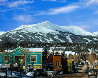 Breckenridge Colorado Winter Scene: Ski Town Fine Art Print