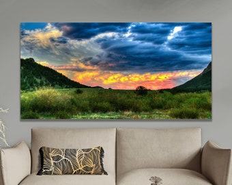 Rocky Mountain Sunset Print: Estes Park Landscape Wall Art