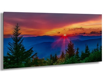 Smoky Mountain sunset wall art, North Carolina mountains picture