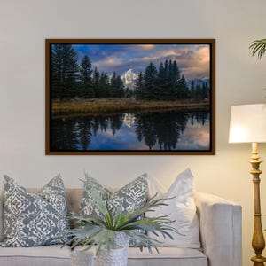 Grand Teton sunset print, Grand Teton national park canvas, Teton mountains, Tetons canvas, Teton National park, Wyoming sunset reflections