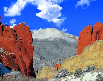 Pikes Peak & Garden of the Gods Print: Colorado Mountain Wall Art