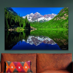 Maroon Bells Spring Reflection: Aspen Colorado Landscape Wall Art