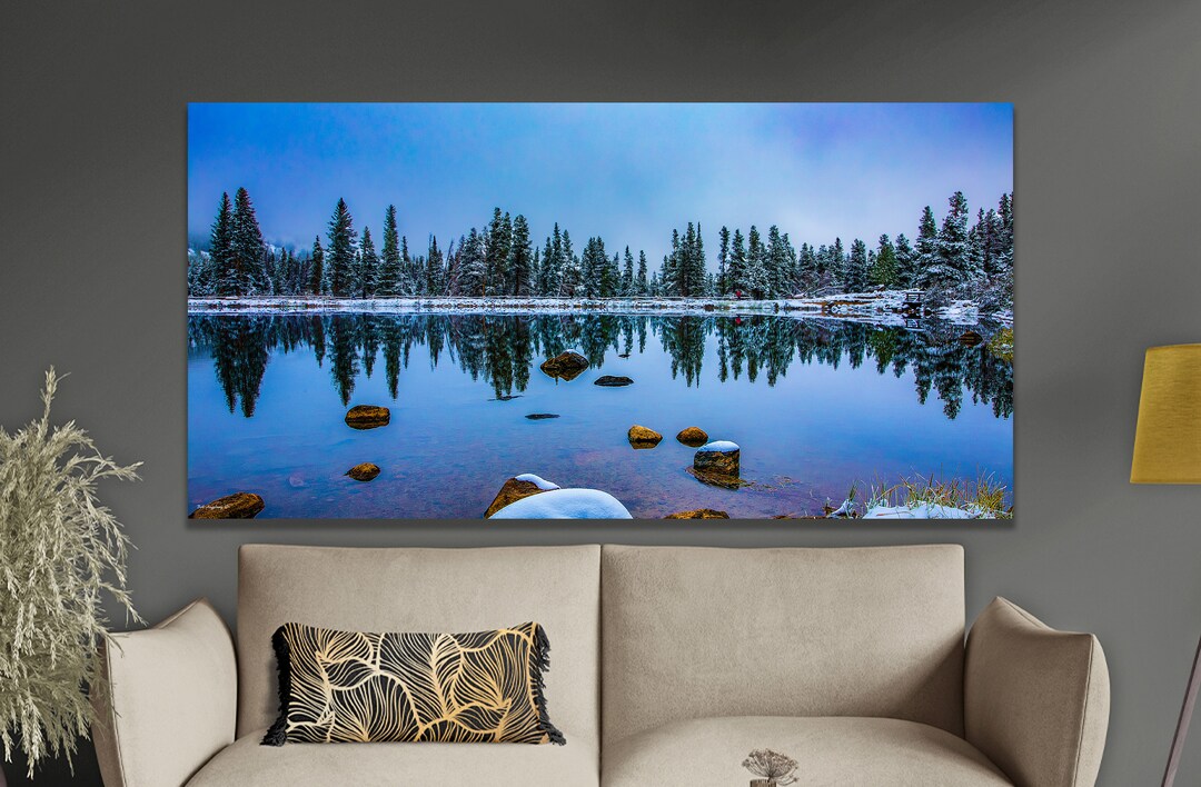 Rocky Mountain Winter Lake Canvas Print: Colorado Landscape Wall Art - Etsy