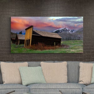 Colorado ghost town picture, Ashcroft ghost town, Aspen Colorado, mining town, Colorado mountain art, Colorado art, sunset, triptych