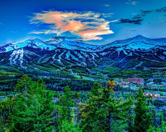 Breckenridge Colorado Sunset Art: Ski Resort Canvas Print