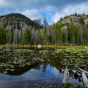 Rocky Mountain National Park picture at Nymph Lake, estes park art, national park canvas, Colorado wall art, home interior pictures