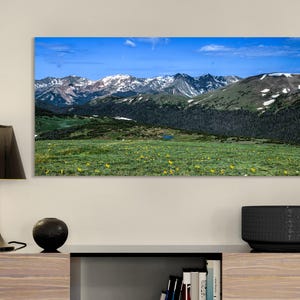 Colorado Mountains Summer Landscape Print, Rocky Mountain National Park Wall Art, Trail Ridge Road Photo Decor, wildflowers and mountains