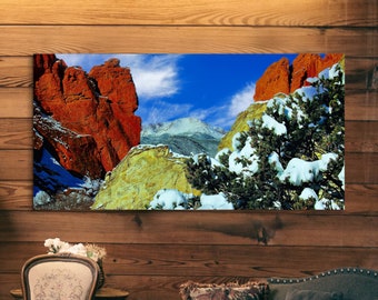Pikes Peak & Garden of the Gods Print: Colorado Mountain Decor
