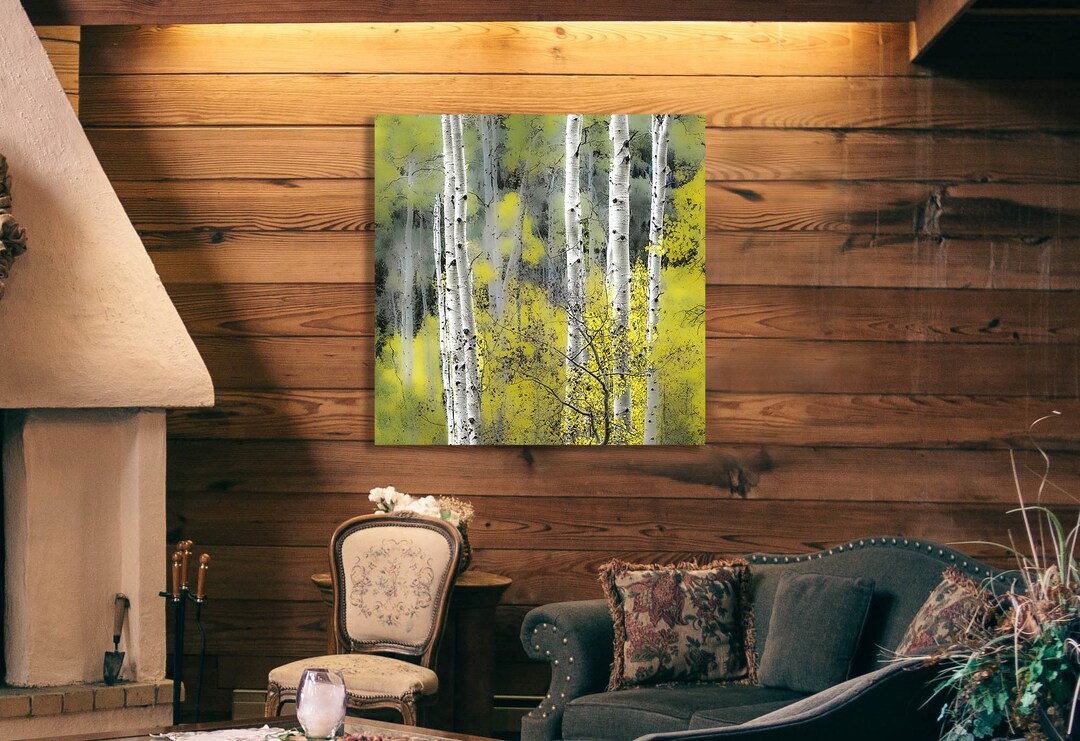 Aspen Tree Wall Art, Square Canvas Art, Aspen Trees, Autumn Colors