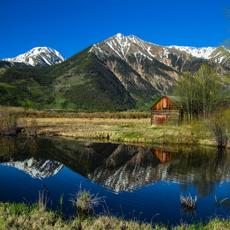 Colorado Lake Reflection, Twin Lakes, Aspen Colorado, Snow Capped
