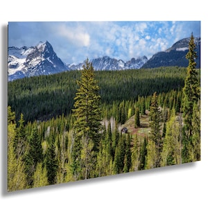 Colorado San Juan Mountains Landscape Photography, Log Cabin Print, Telluride & Ouray Mountain Wall Art