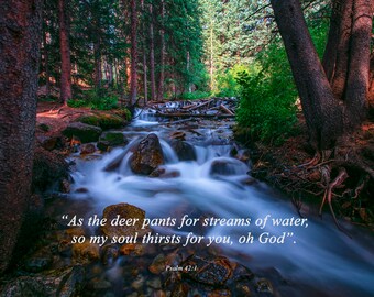 Psalm 42 Landscape Print: Christian Scripture Wall Art