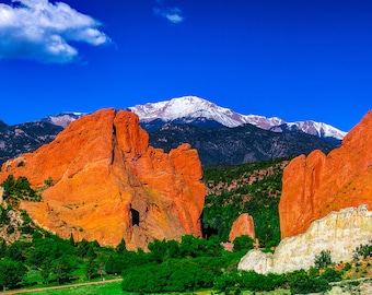 Pikes Peak Canvas Print: Garden of the Gods, Colorado Springs Wall Art