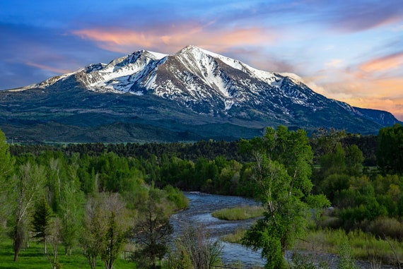 Mt. Sopris Colorado Landscape Picture: Mountain Wall Art - Etsy