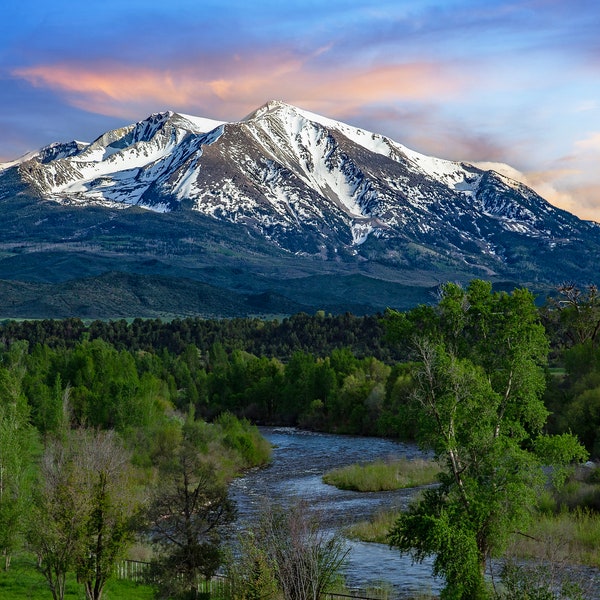 Mt. Sopris landscape picture, Aspen Colorado, Carbondale Colorado, Mount Sopris, Colorado wall art, mountain wall art, man cave art