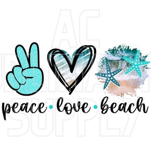 Ready to Press Sublimation Transfers | Up to 13&quot; x19&quot; | Peace Love Beach | Beach Vacay | Summer Vacation | Sublimation Designs