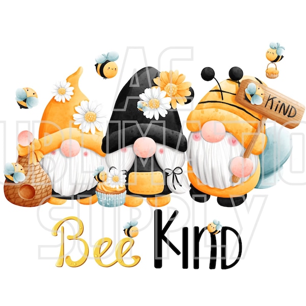 Ready to Press Sublimation Transfers | Up to 13" x19" | Bee Kind | Bee Gnomes | Honey Bee | Honey | Bee | Bumble Bee