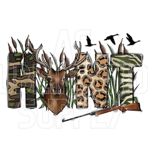 Transferts de sublimation prêts à l'emploi | Jusqu'à 13" x19" | Chasse | Saison de chasse | Saison des cerfs | Sanglier | Chiens de chasse | Camouflage | Chasse au canard