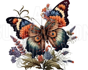 Ready to Press Sublimation Transfers | Up to 13&quot; x19&quot; | Butterfly | Spring | Flowers | Sunshine | Summer | Nature | Pretty | Butterfly Wings