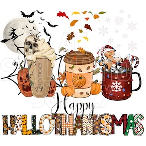 PNG-Datei | Frohes Dankeschön | Halloween | Erntedank | Weihnachten | Kaffeebecher | Feiertage | 300dpi | Transparent | Sublimationsdruck | DTF
