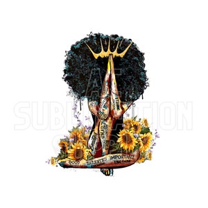 Ready to Press Sublimation Transfers | Up to 13&quot; x19&quot; | Beautiful African American Woman | Empowerment | Encouragement | Woman | Sublimation