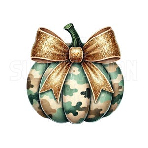 Ready to Press Sublimation Transfers | Up to 13&quot; x19&quot; | Camouflage Pumpkin | Fall Pumpkin | Harvest | Autumn | Halloween | Country | Rustic