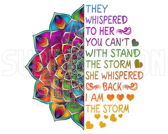 Ready to Press Sublimation Transfers | Up to 13&quot; x19&quot; | They Whispered To Her You Can&#39;t Withstand the Storm...| Succulent | Empowerment