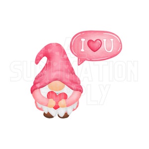 PNG File | I Love You | Gnome | Heart | Anniversary | Valentine's Day | Valentine | Heart