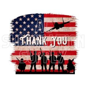 Ready to Press Sublimation Transfers | Up to 13&quot; x19&quot; | Thank You | Memorial Day | Veteran | Fourth of July | USA | Sublimation Designs