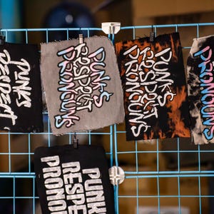Punks Respect Pronouns | PUNK PATCHES | Handpainted | Multiple Designs | Customizable