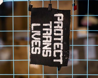 Protect Trans Lives | PUNK PATCHES | Handpainted | Multiple Designs | Customizable