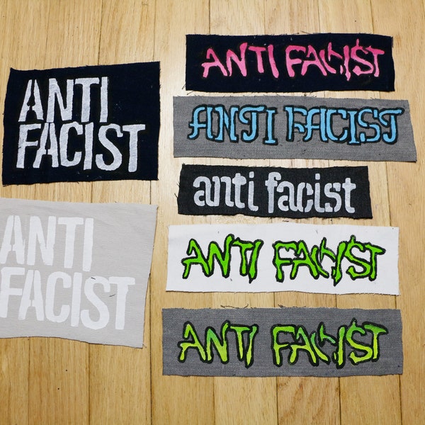 AntiFacist Handpainted Punk Patches