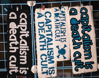 Capitalism is a Death Cult | PUNK PATCHES | Handpainted | Multiple Designs | Customizable