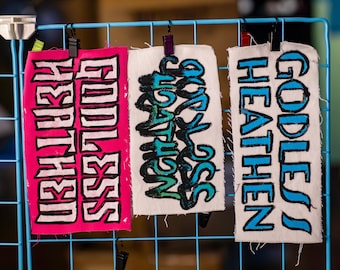 Godless Heathen | PUNK PATCHES | Handpainted | Multiple Designs