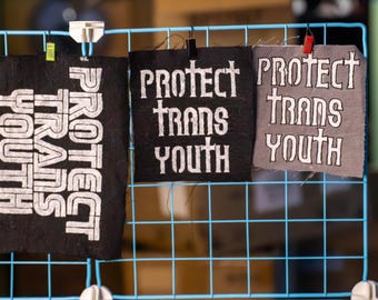Protect Trans Youth | PUNK PATCHES | Handpainted | Multiple Designs | Customizable