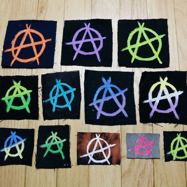 Anarchy handpainted punk patches