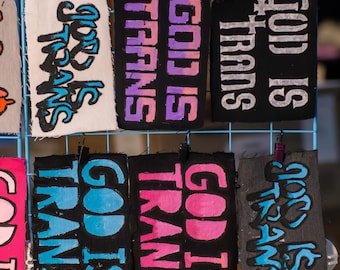 God is Trans | PUNK PATCHES | Handpainted | Multiple Designs