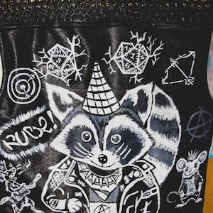 Custom Handpainted Leather Punk Vest
