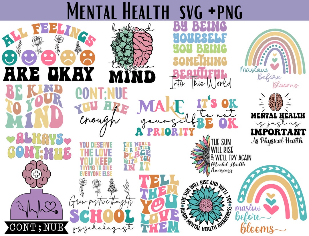 Mental Health Svg Bundle, Positive Svg Bundle Cut Files for Cricut Svg ...