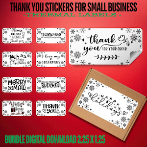 Christmas Winter Thermal Printer Labels Download, Small Business Digital Download, Digital Labels Small Business Packaging, Mailer Stickers