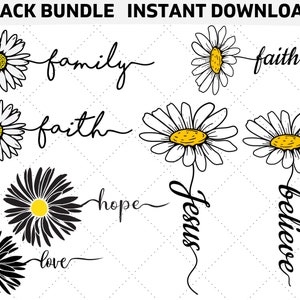 Daisy Svg Bundle, Daisy Flower Svg, Spring Svg, Daisy Silhouette, Daisy, Daisy clipart, Daisy cut file, Daisies, Flowers Svg, Daisy, Svg,Png