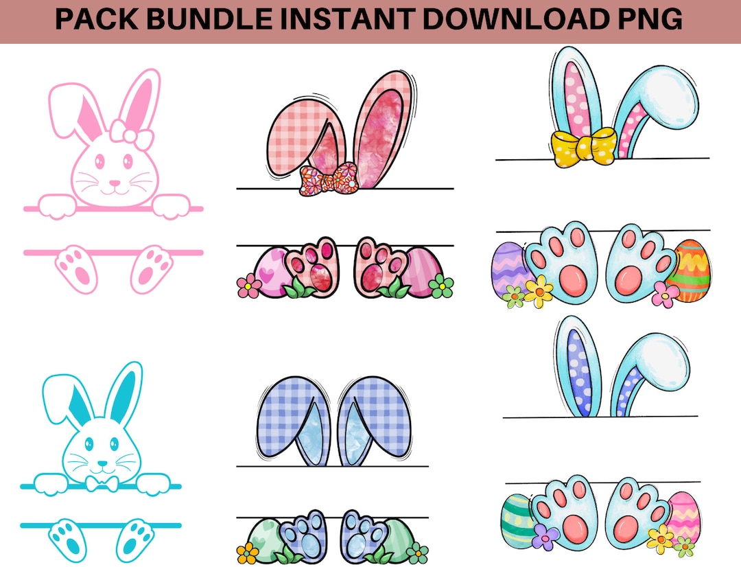 Easter Bunny Split Easter Bunny Split Monogram Sublimation Png