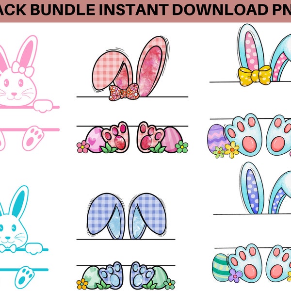 Easter Bunny Split  | Easter Bunny Split Monogram Sublimation PNG | digital download