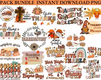 Thanksgiving PNG Bundle, Fall PNG Bundle, Pumpkin PNG Bundle, Pumpkin Spice png, Autumn Png, Thanksgiving png bundle, Thanksgiving Shirt