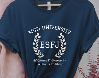 ESFJ College Varsity Latin Phrase Shirt | Myers Briggs Shirt | Personality Type | ESFJ Shirt | MBTI Gift | Psychology Gift | Funny Shirt