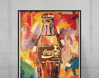 AFDRUKBAAR pop-art schilderij | Coca Cola-pop-art | Kunst aan de muur