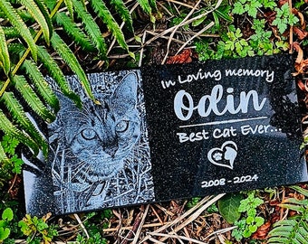 Photo engraved granite Pet Memorial Stone