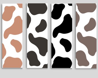printable bookmarks cow print assorted download pdf etsy