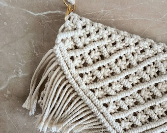 Macrame Bag, Woven Shoulder Bag for Women, Tasseled Women's Shoulder Bag, Bohemian Macrame Bag, Macrame Tote Bag