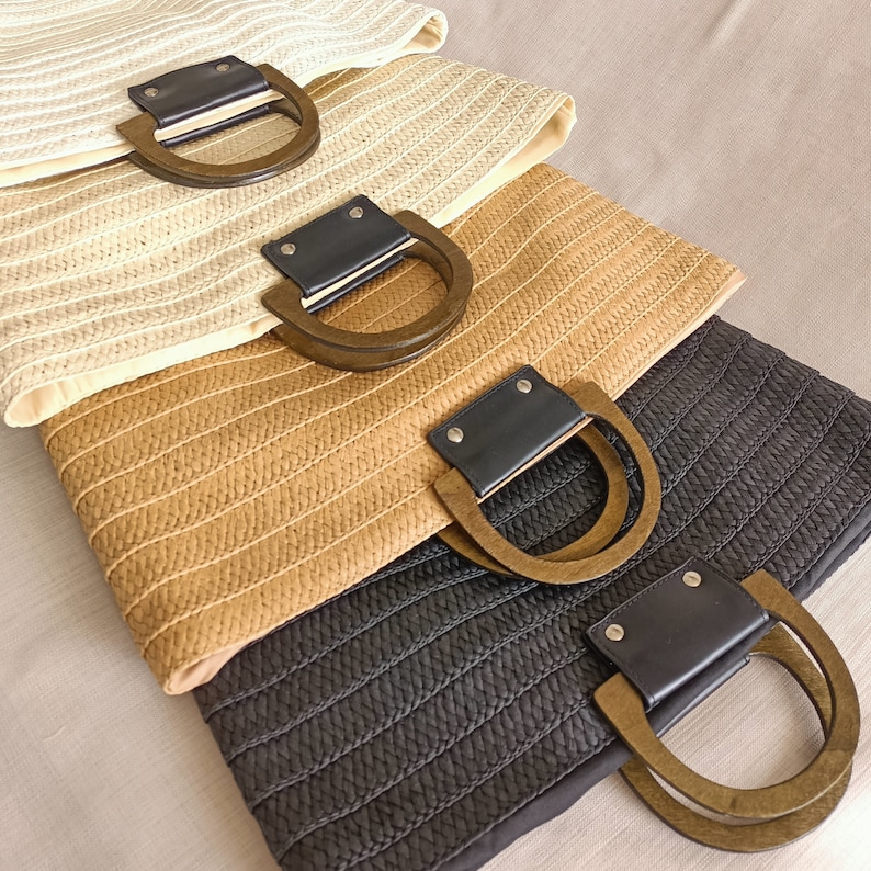 Daily Straw Tote Bag, Straw Woven Tote Bag, Stylish Straw Bag, Straw Handbag Large Capacity Straw Bag, Women's Bag Bohemian, Straw Beach Bag image 1